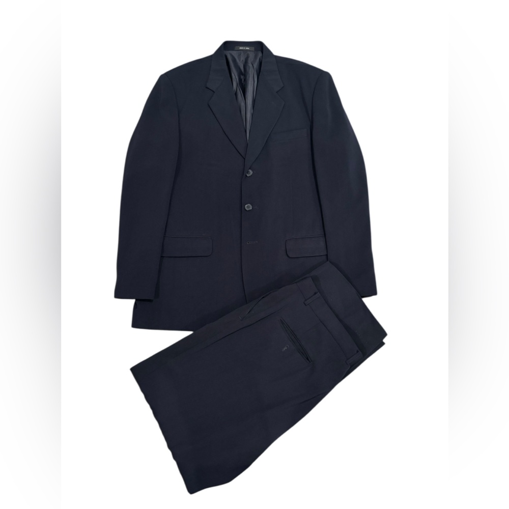 Eddie Domani Paris Classic Men’s Navy Blue 2-Piece Suit-size 46L